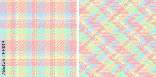 Fabric seamless textile of pattern texture plaid with a tartan background vector check. Set in fashionable colors. Easter fashion ideas for a stylish celebration.