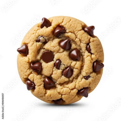 Delicious Chocolate Chip Cookie on White Background