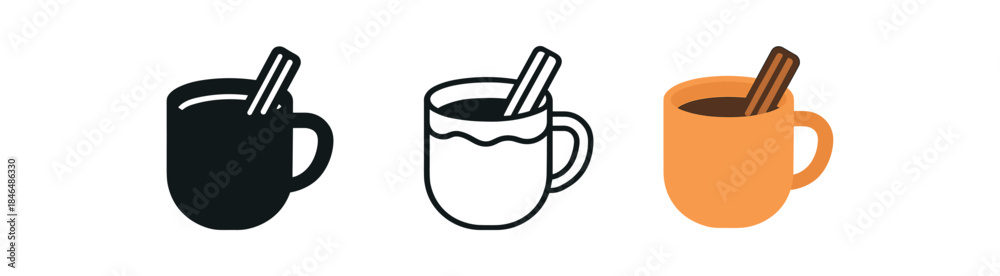 Obraz premium seasonal comfort autumn warm drink with cinnamon stick