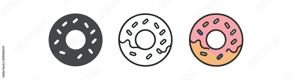 Fototapeta premium food donut with icing and sprinkles
