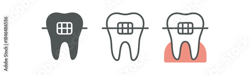orthodontics dental arch wire and bracket minimal diagram