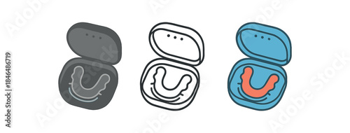 orthodontics retainer case open with acrylic retainer inside