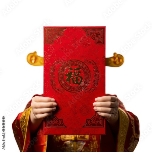 Person Holding Red Envelope for Chinese New Year Celebration