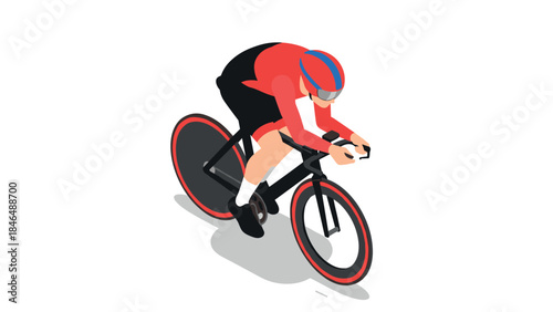 Dynamic cyclist in motion on racing bicycle