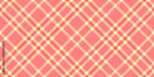 Track plaid check vector, inspiration seamless texture fabric. November tartan background pattern textile in red and light colors.