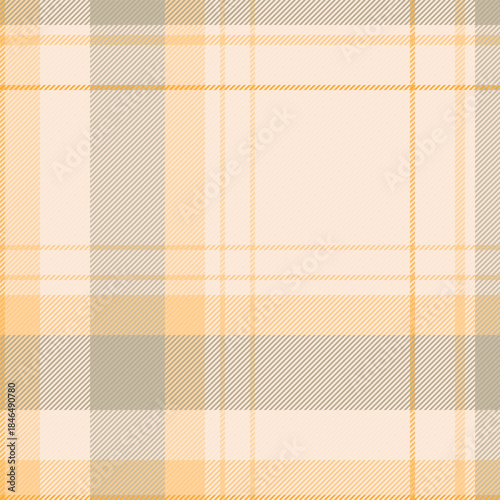 Various textile vector pattern, seasonal plaid fabric background. Linen seamless tartan check texture in antique white and light colors.