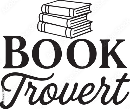 A clever and minimalist logo design embodies the spirit of a book lover, with three stacked books resting above the words Book Trovert. This image symbolizes a haven for books and those who love them.