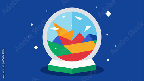 Colorful crystal ball isolated on transparent background