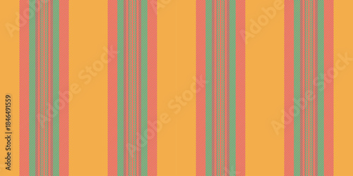Greeting background vector textile, relax stripe fabric texture. Dividing vertical lines pattern seamless in amber and pink colors.