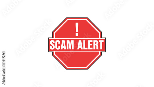 Scam alert sign with exclamation mark