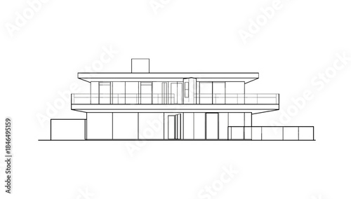 Modern house with large windows