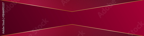 Burgundy red abstract banner with triangular frames and gold lines, modern geometric pattern, angles	