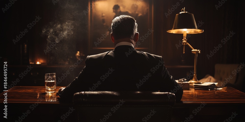 custom made wallpaper toronto digitalPowerful mafia boss sitting at desk in luxurious office