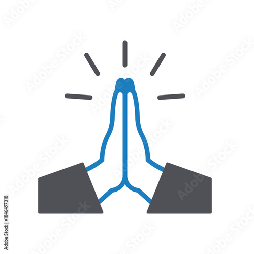 Praying Hands Vector icon which can easily modify or edit