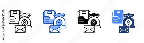 Portfolio icon set multiple style collection