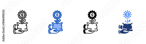 Prosperity icon set multiple style collection