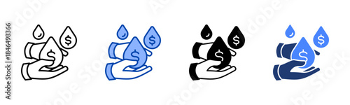 Liquidity icon set multiple style collection