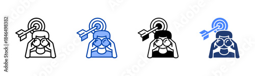 Vision icon set multiple style collection