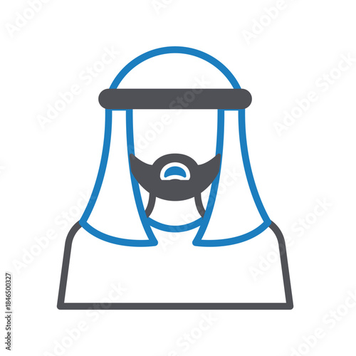 Arab Man Vector icon which can easily modify or edit