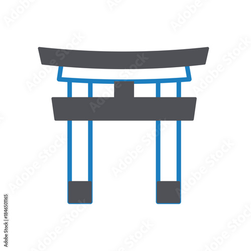 Japanese Shrine Vector icon which can easily modify or edit