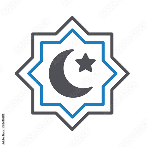 Crescent and Moon Vector icon which can easily modify or edit