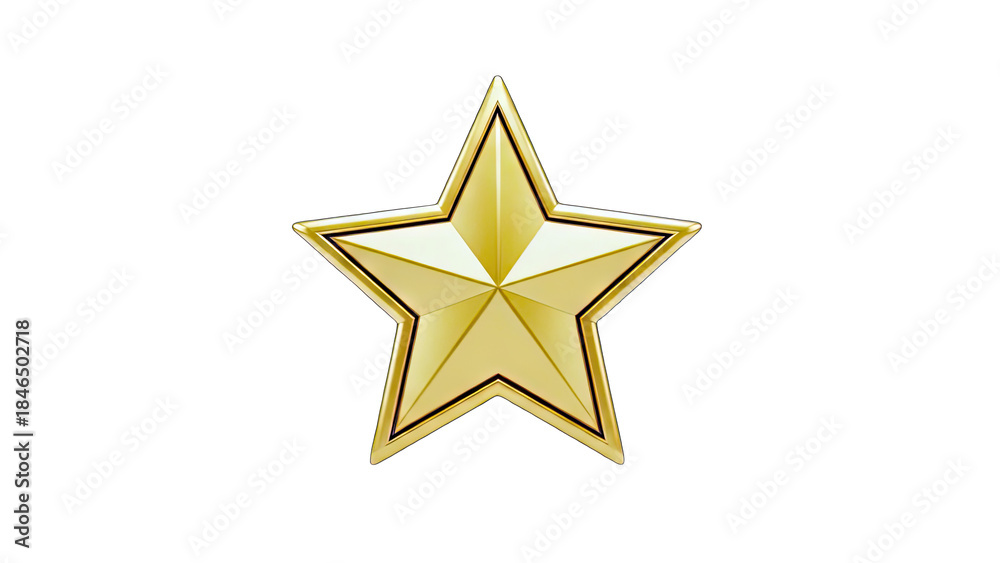 Fototapeta premium Golden Star Isolated on White Background