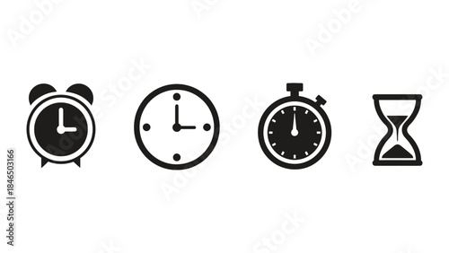 Time management icons for business and productivity