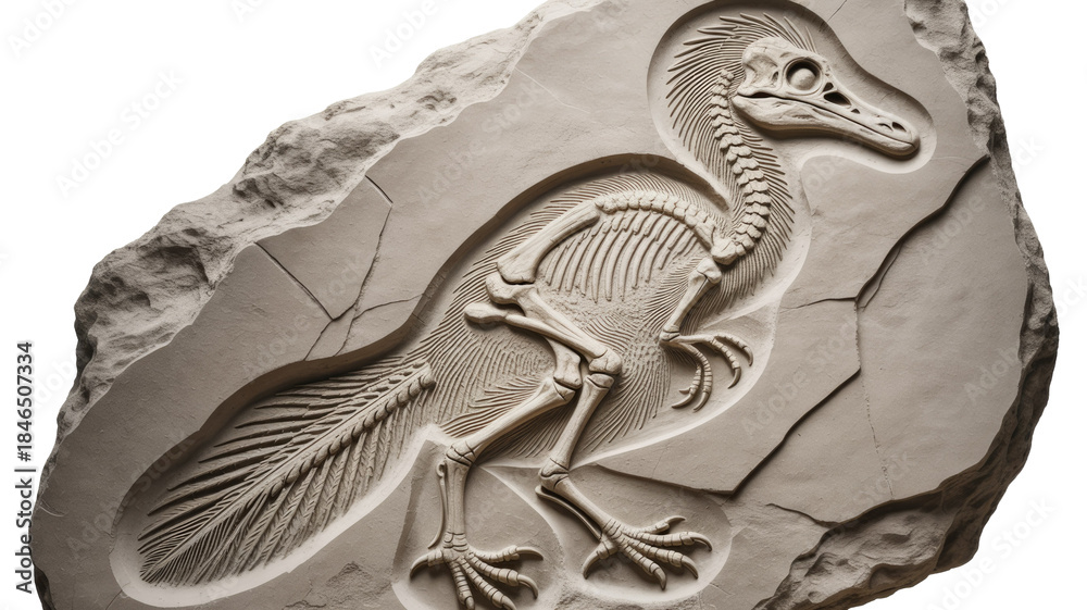 Naklejka premium Archaeopteryx Fossil in Rock Matrix