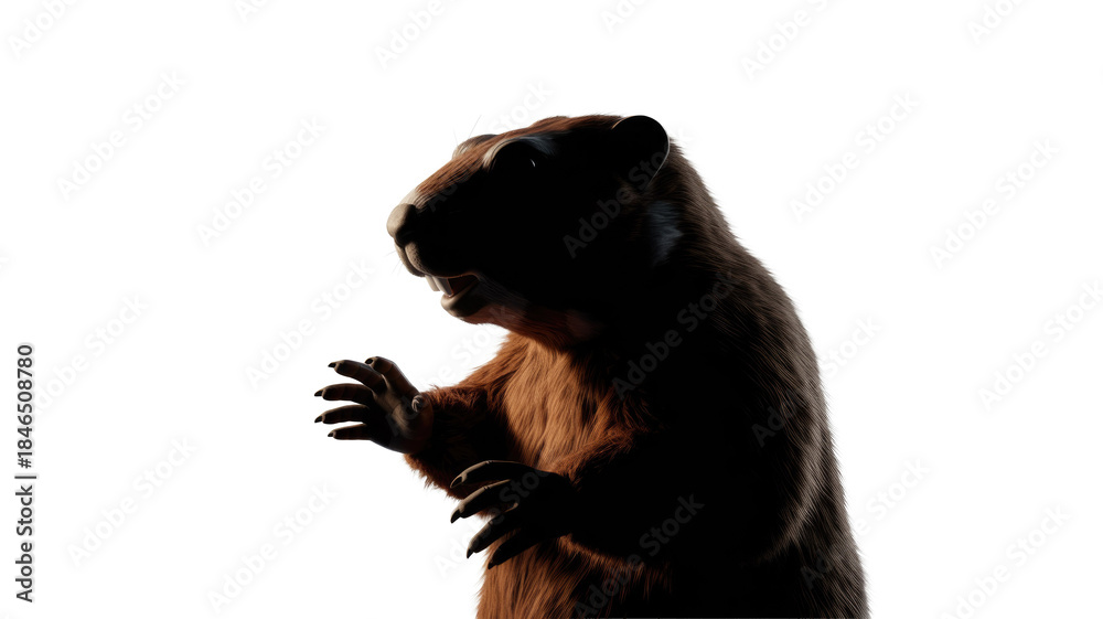 Obraz premium Beaver illustration on transparent background