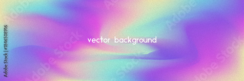 Noise Gradient Background. Abstract Grainy Bg In Pink, Purple And Blue Colors. Iridescent Hologram. Pearlescent Holographic Texture With Rainbow Foil. Cloudy Pastel Wallpaper With Ink Blend