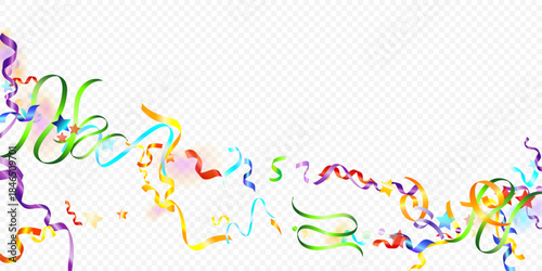 abstract colorful Holiday Serpentine.  Streamers Ribbons.
