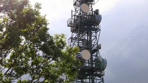 a modern radio cell tower 4k 30fps video