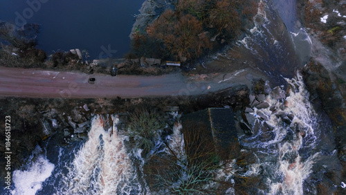Photography water flood ecology disaster aerial drone view photography of abandoned depressi