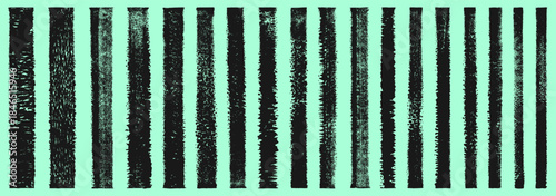 Grunge linocut rectangle stripes streaks relief printing shapes various width rough textured set. Artistic dividers borders text backgrounds collection. Paint roller stains, lino ink grungy remains