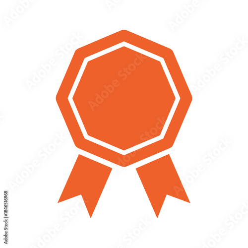 Orange rosette or badge icon