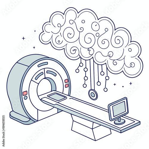 Medical scanner with data cloud emerging MRI machine