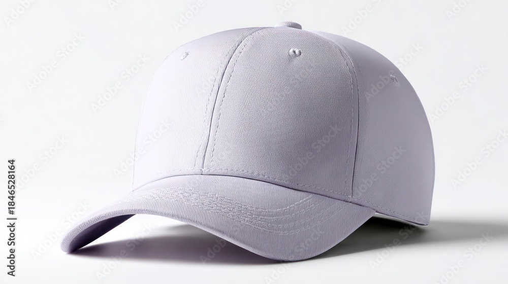 Fototapeta premium Front-Facing Soft Lavender Baseball Cap Mockup with Smooth Curved Brim