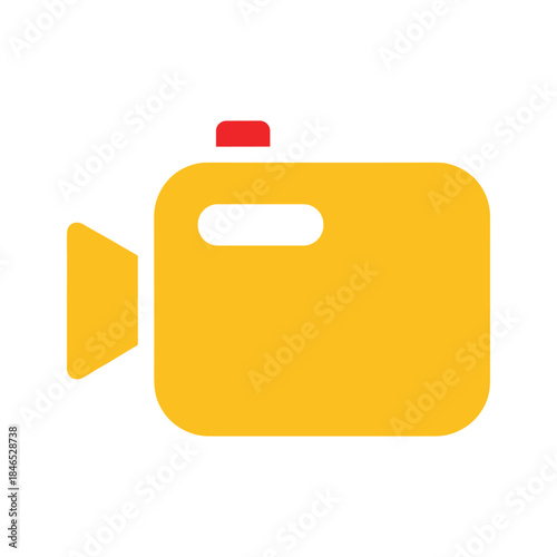Yellow video camera icon on white