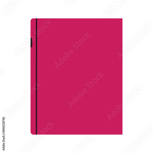 Pink notebook or journal with black binding