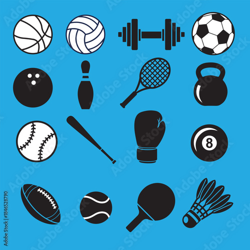 Sports Equipment Icons Collection