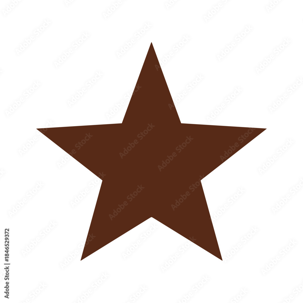 Obraz premium Brown star icon on white background
