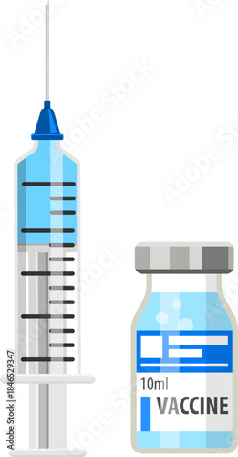 Vaccine and Syringe