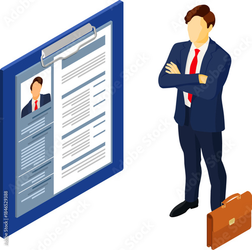 Isometric Employment and Hiring Concept