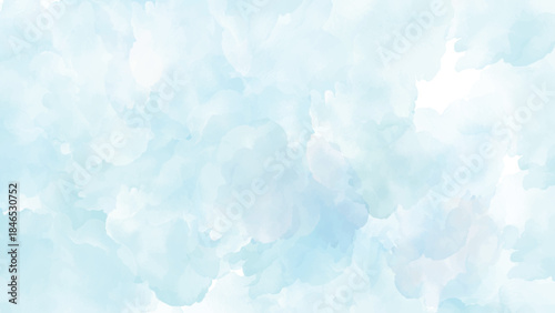 Sky pattern with snow. Light blue watercolour paper texture background. Abstract template for flyers, cards, poster, cover or design interior.