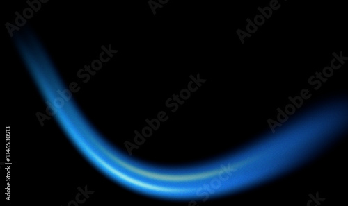 Photography Grainy soft glowing blue blur gradient swoop line on dark background