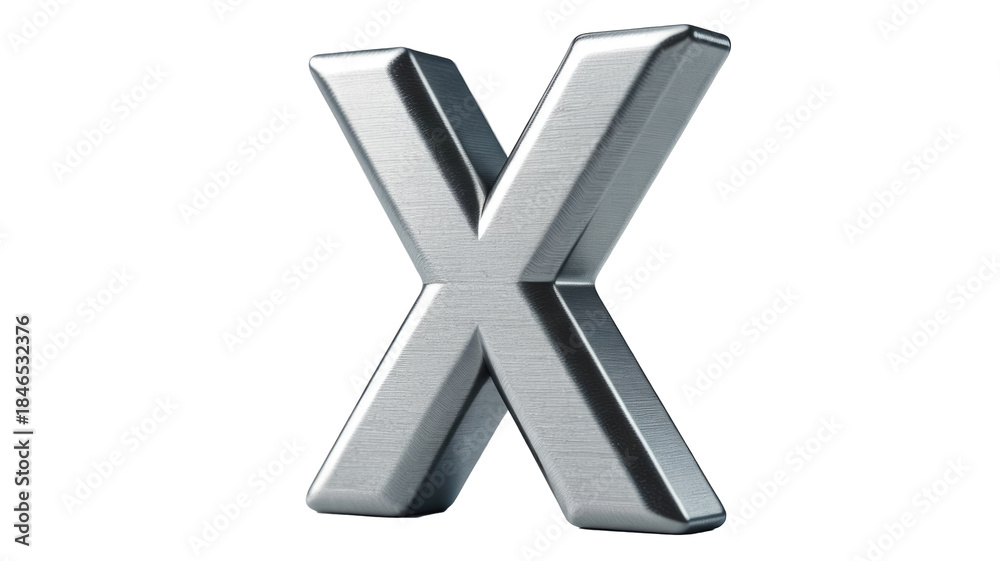 Obraz premium Metal Letter X - Isolated
