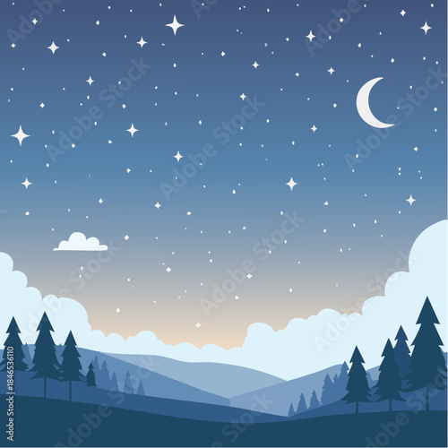 Night sky with stars.