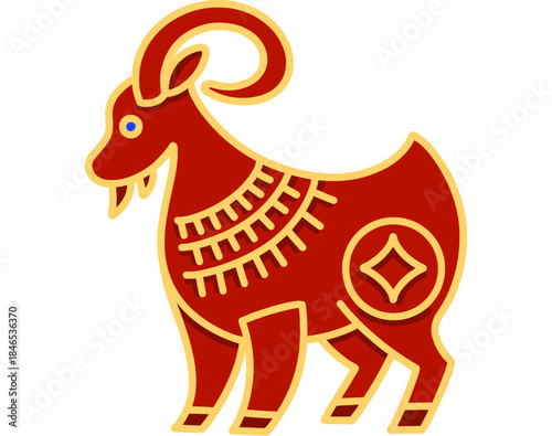 Chinese Zodiac Goat Illustration