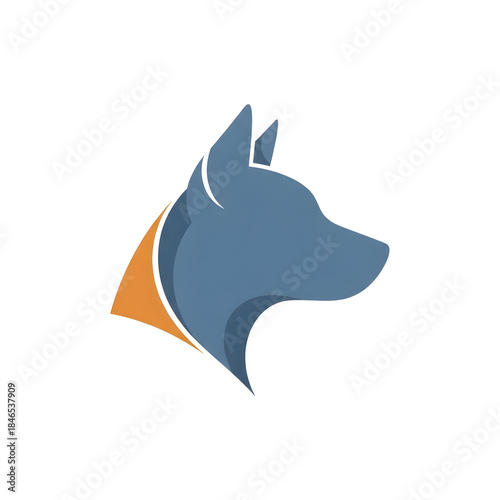 Dog Head Logo Design Illustration.