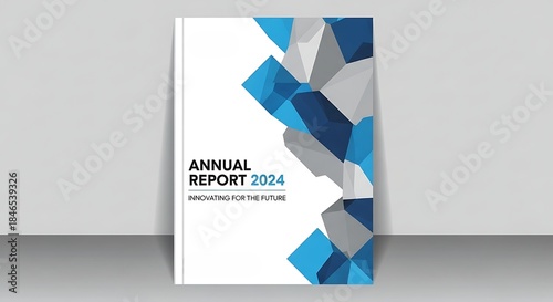 Modern annual report 2014 cover with geometric design